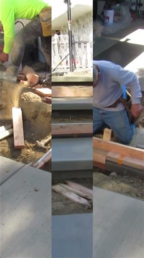 Gotta Be A MASTER To Even Attempt Concrete Floating Steps! Come On! #concrete #floatingsteps