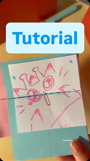 beeftartare on Instagram: "Tutorial how to make this rotating card thingy :3 Save for later and have fun! Spinning paper tutorial with cats :p blue and pink No one ever reads the full caption so I can write anything Cute gift idea for Mother’s Day, Father’s Day, boyfriend’s day, girlfriend’s day, mango day, femboy day, your cat’s birthday, any day I like chips BGM: F L Y FLY song by SPECTRUM 1991 #fyp #draw #doodle #diy #papercraft #tutorial #arttutorial"