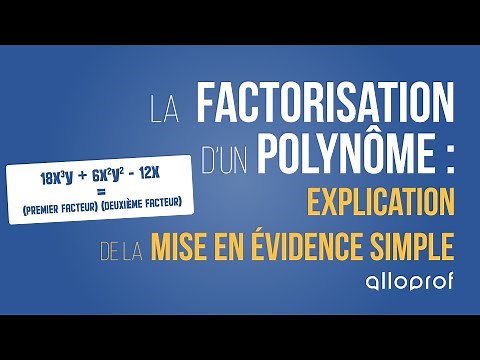 Factorisation d'un polynôme : explication de la mise en évidence simple | Mathématiques | Alloprof