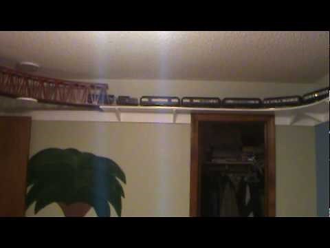 Model Train Shelf Around the Room