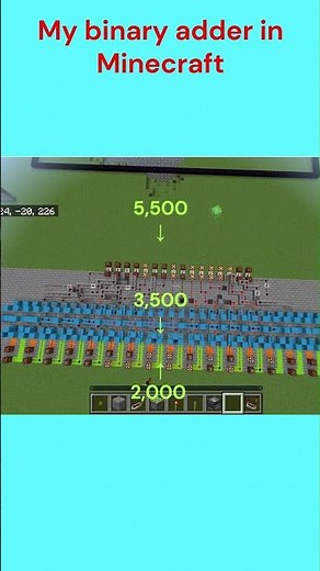 my 16 bit binary adder in minecraft sub to see more of this project #minecraft #redstone