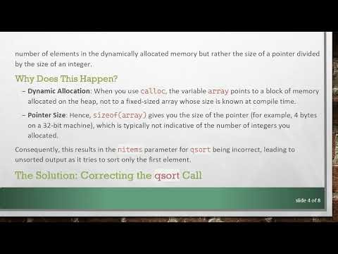 How to Properly Sort a Dynamically Allocated Array in C
