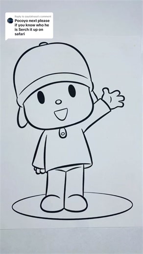 Drawing Pocoyo - Easy and Cute Tutorial for Pocoyo Fans