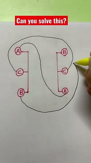 Connect lines from A to A, B to B and C to C to solve it! #math #tutor #youtube #learning #shorts