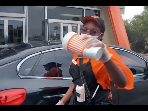 Whataburger Employee Hilariously Flips Drink Upside Down