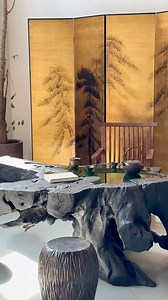 A single aged-wood tea table makes tea time feel effortlessly cozy and blissful! #ecofriendly #sustainableliving #newhomes #homedecor #homeimprovement #homerenovation | Cartly