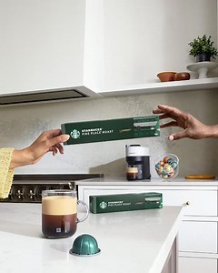 Now available online and in boutiques, your favorite Starbucks® blends are ready to inspire your next coffee creation for Nespresso® Vertuo. Explore the collection here: https://nespres.so/a/IXeiUw * Starbucks® coffee capsules for Nespresso coffee machines. Nestle uses Starbucks trademarks under license. © 2025 Starbucks Coffee Company. Pike Place is a trademark of The Pike Place Market PDA, used under license. | Nespresso