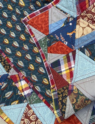 Ivy League Fox Quilt: Navy, Red, Grey (40 X 43) - Etsy