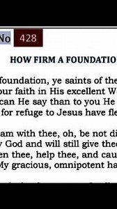 TPM English Hymn 428-How firm a foundation, ye saints of the Lord, Is laid for your faith in