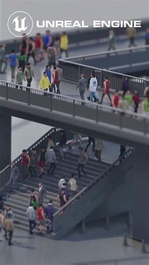 Unreal Engine 5 | Anima All crowd simulation #shorts #unrealengine #ue5