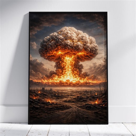 Nuclear Explosion Art, Apocalyptic Wall Art, Atomic Blast Print, Post Apocalyptic Decor - Etsy