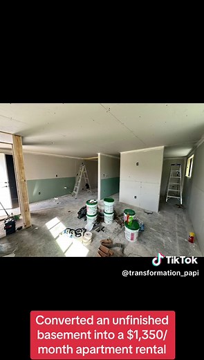 Converted an unfinished basement into a $1,350/month apartment rental