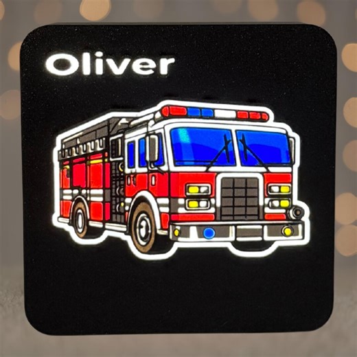 Personalised Fire Engine Night Light Gift – Custom Name Children’s Bedside Lamp for Boys Bedroom or Nursery - Etsy