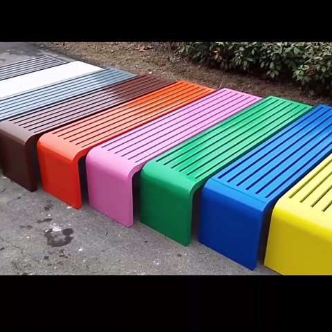 2 Pcs Outdoor Garden Bench, Patio Park Benches for Outside, Thick Galvanized Steel Outdoor Benches for Park, Lawn, Yard, School, Capacity 880 lbs(Blue,47inch)