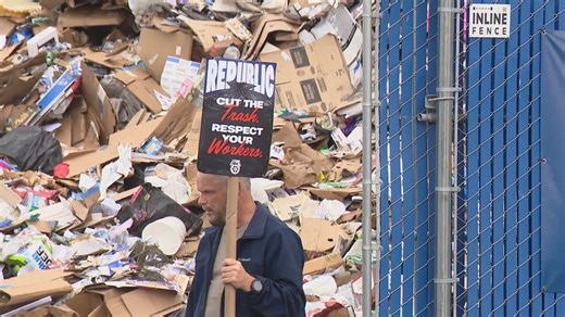 Trash pickup disrupted in western Washington by Teamsters strike