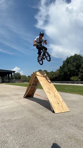 This is what you get from a BMX bike, a ladder, a ratchet strap and plywood! 😅 #bmx #bikes #bmxlife | Matty Cranmer
