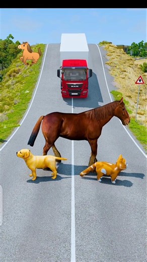 Beautiful Cars & Longer Bus vs Big Dog 3D Character Model #beamng #usagame #usa