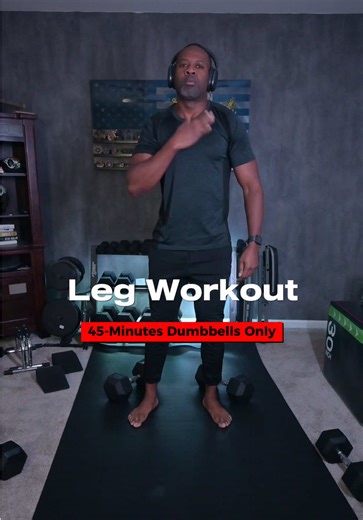 Dumbbells Only Leg Day Routine 45-Minutes Quads | Hamstrings | Glutes | Calves Save For Later #legday #dumbbellworkout #fitness