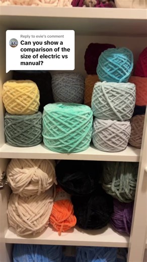 Replying to @evie weighing the pros and cons of the automatic vs manual yarn winder! Automatic is definitely for those who value a more effortless yarn winding experience whereas the manual yarn winder is probably more for the people who like to have control over how their yarn cakes look! So far though I use both and like them both for different things! #crochet #crochettok #crochettiktok #yarn #yarntok #yarnlovers