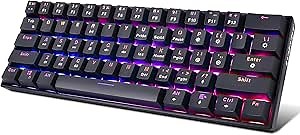 Lushujun DK61 Wireless Gaming Keyboard 60% Mechanical RGB Keyboard Red Switch for PC Computer USB-C Rechargeable Bluetooth Keyboard Compatible with Mobile Devices