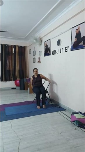 30 minute chair yoga for all ages, weight lose and pain relief yoga 💪✨#live