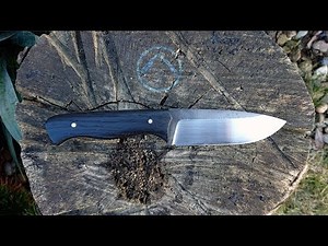 HOW TO MAKE A BUSHCRAFT KNIFE WITH A BOG OAK HANDLE - KNIFEMAKING