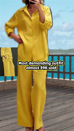 Women's Solid Color Shirt & Wide Leg Pants Set, Casual Fashion Cozy Breathable Two-piece Outfits for Daily Outdoor Wear, Women Clothes for Spring Fall#unfreezemyaccount #foryoupage❤️❤️ #trendin #outfit