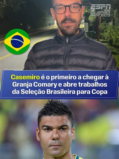 CASEMIRO NA ÁREA! Coube ao meia a responsabilidade de abrir os trabalhos da Seleção Brasileira para a Copa do Mundo de 2026. O volante chegou a Teresópolis na noite desta terça-feira (26) e se tornou o primeiro jogador a se apresentar à comissão técnica. A ideia inicial era que Casemiro desembarcasse na Granja Comary somente na quarta (27), assim como os demais atletas, mas o jogador do Manchester United decidiu antecipar os planos, após cumprir compromisso pessoal em São José dos Campos. Pedro 
