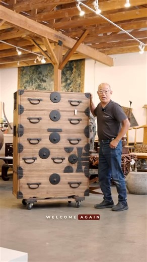 The Zentner Collection on Instagram: "🌸 Kiri wood stacking tansu chest : 🏴‍☠️ hidden Treasure — Meiji Era, 1860s 🌸 Imagine Japan in the 1860s—the last echoes of the samurai era as the Meiji Restoration begins to reshape the nation. Merchants and families relied on chests like this Kanta Isho Tansu to guard their wealth and clothing. Made of kiri wood (paulownia), light yet fire-resistant, this chest could be carried quickly in times of danger. Its iron hardware is not only protective but a pr