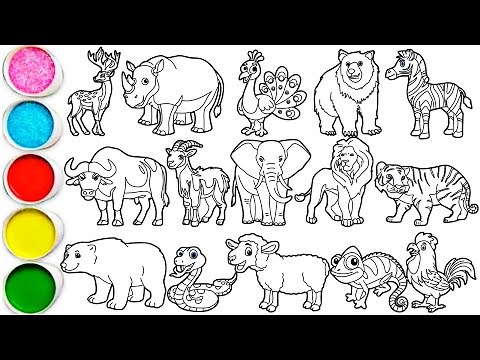 Draw 15 Amazing Animals in Minutes - Deer, Rhino, Peacock, Bear, Zebra, Buffalo, Goat & others