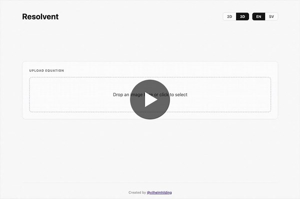 As an engineering student, I’ve spent a lot of time solving equations without really understanding what each part is doing. This week I built a small tool to explore that. Resolvent takes a photo… | Vilhelm Hilding