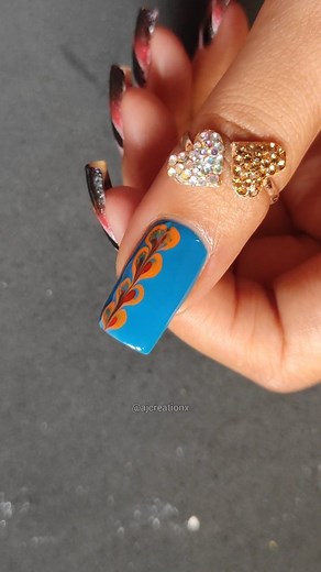 💙Easy Nail Art design with needle 💅🏻😍 . . No tool Nail Art ; Nail Art Tutorial ; Easy Nail Art Design ; Simple Nail Art ; cute Nails ; blue nails ; nails ; Nail tutorial ; Marble Nails ; Drag Marble Nail art ; Marble Nail Art design ; Elegant Nails ; Drag Marble Nail Art ; DIY nails ; DIY nail Art at home . . #nailart #nails #naildesign #indiannailartist #marblenails #viralreels | Ajcreationx