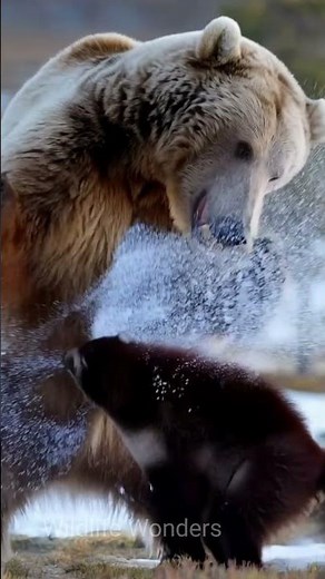Bear vs Wolverine #animals #wildanimals #wildlife #wildrift #animals #animalvideos #nature #bear