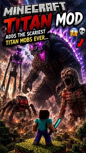 🔥 Minecraft Titan Mod Adds the Scariest Titan Mobs Ever… 😨💀 #shorts