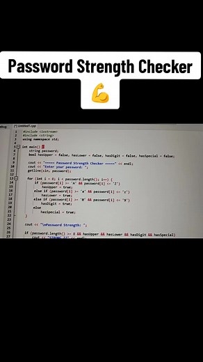 Password Strength Checker in C 🔐 |Dev C |Unique Logic 💻 🔥 @Coding With SA 👈 Follow my second account 😊💻 #CodingWithSA #programming #Coding #codingwithme #progamer