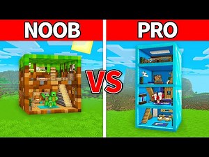 Mikey Family and JJ Family - NOOB vs PRO : Block House Build Challenge in Minecraft (Maizen)