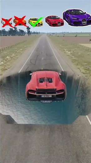 Big & Small Bugatti VS Giant Hole #beamngdrive