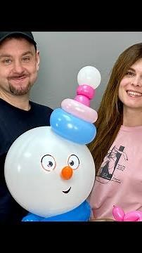 Snowman made of balloons