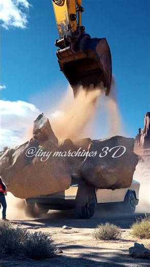 Bulldozer vs Cybertruck #3d #automobile #ai