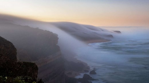 Cloud waterfalls, the beautiful result of sinking air, not that uncommon but rare to see