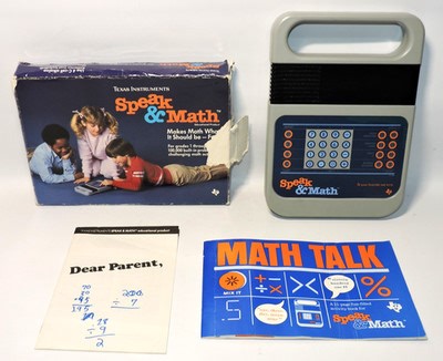 1984 Speak & Math Texas Instruments Blue w/ Manual and Box, NOT WORKING w/ Video | eBay