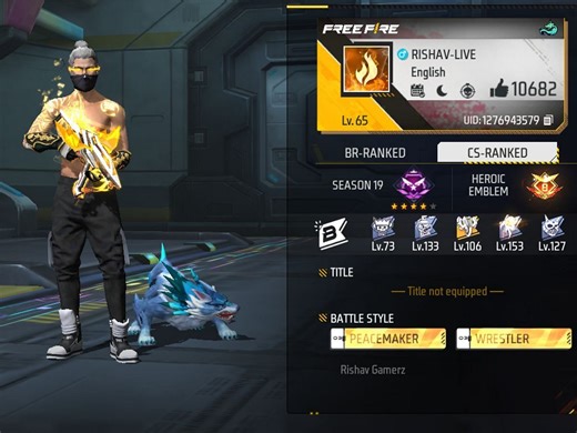 Rishav Gamerz's Free Fire ID, stats, rank, guild, and more