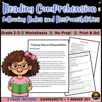 Following Rules & Responsibilities Reading Comprehension | 2nd–3rd Grade RL.2.1