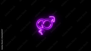 gay symbol neon glow, male representation, inclusion lgbt equity.