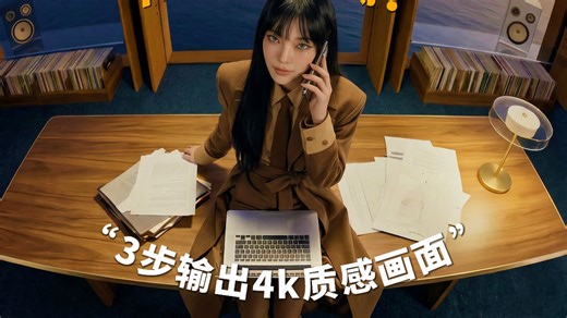 AI视频太模糊？3步输出电影级4k质感画面