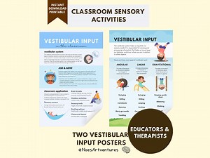 Vestibular Input Poster Improve Focus Balance Sensory Processing in the Classroom Behavioral Therapy Autism ADHD Special Needs Psychology - Etsy
