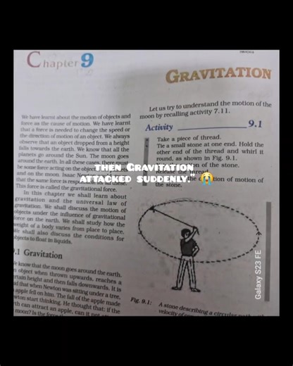 everything was OK in class 9th until.....gravitation. #science#9th grade #gravitation #physics