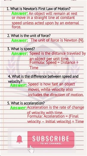 Top 5 Physics Questions and Answers in English | Basic Physics Quiz for student #science