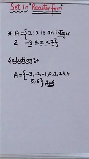 Roster form of a set