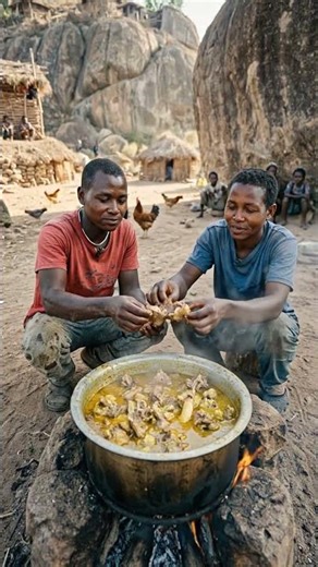 Hadzabe Sharing Hot Food Outdoors #Hadzabe #FoodSharing #HotFood #shorts